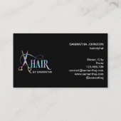 Haarstylist holografische korting op haarschaar visitekaartje (Achterkant)