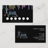 Haarstylist holografische korting op haarschaar visitekaartje (Voorkant / Achterkant)