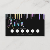 Haarstylist holografische korting op haarschaar visitekaartje (Voorkant)