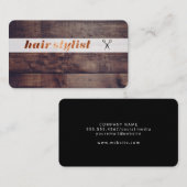 Haarstylist houten paneel visitekaartje (Voorkant / Achterkant)