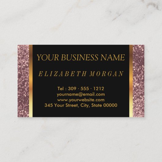 Haarstylist in een Stusty Roos Glitter Visitekaartje (Achterkant)