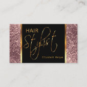 Haarstylist in een Stusty Roos Glitter Visitekaartje (Voorkant)