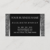 Haarstylist in een zilveren glitter- en hartketen visitekaartje (Achterkant)