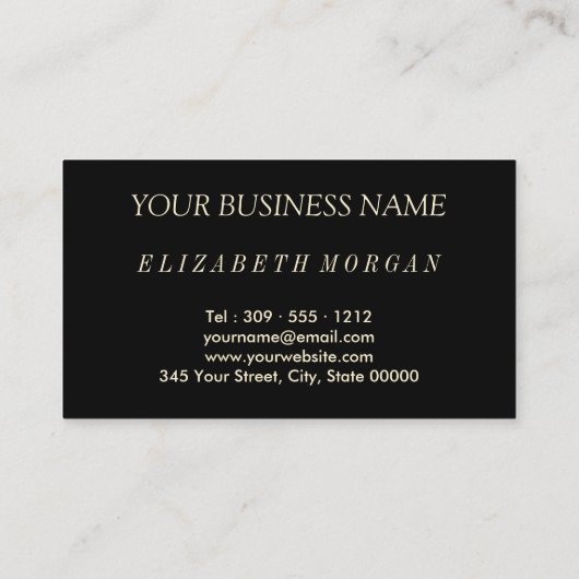 Haarstylist in een zwarte en mooie rode Floral Visitekaartje (Achterkant)