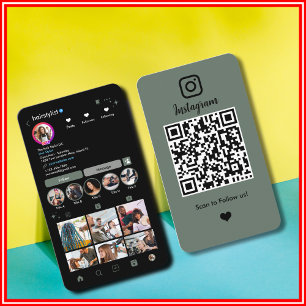 Haarstylist Instagram Sage Green Scan om verbindin Visitekaartje