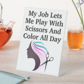 Haarstylist Job Funny Statement Reclamebord Met Voetstuk (Insitu)