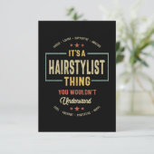 Haarstylist Job Title Mannen Women Gift RSVP Kaartje (Staand voorkant)