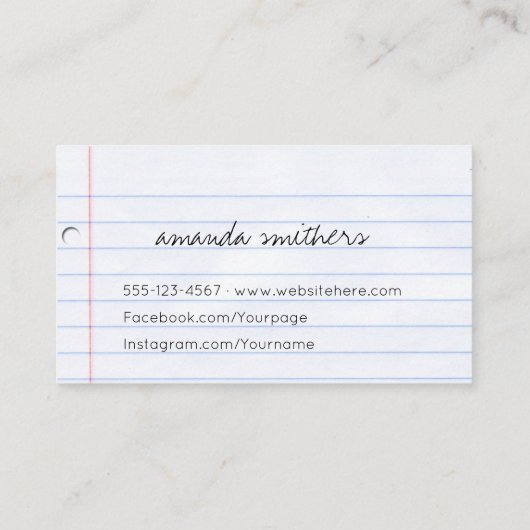  haarstylist, kalligrafie visitekaartje (Achterkant)