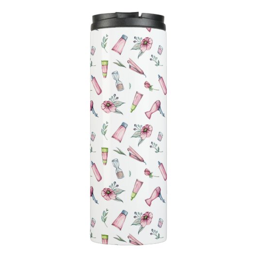 Haarstylist, Kapper Schoonheidssalon Aangepast Thermosbeker (Achterkant)