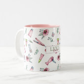 Haarstylist, Kapper Schoonheidssalon Aangepast Tweekleurige Koffiemok (Voorkant links)