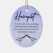 Haarstylist, kerstversiering hairdresser keramisch ornament (Rechts)