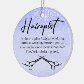 Haarstylist, kerstversiering hairdresser keramisch ornament (Links)
