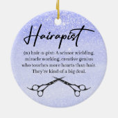 Haarstylist, kerstversiering hairdresser keramisch ornament (Achterkant)