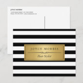 Haarstylist - Klassieke zwarte strepen Briefkaart (Voorkant / Achterkant)