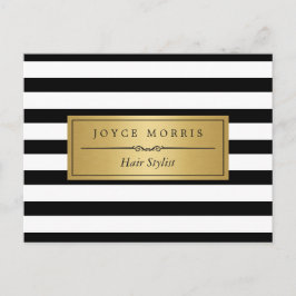 Haarstylist - Klassieke zwarte strepen Briefkaart