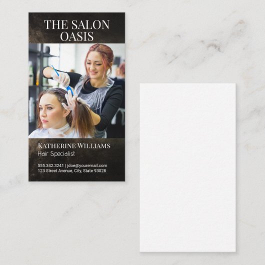 Haarstylist Kleur Vrouwen Haar | salon Visitekaartje (Voorkant / Achterkant)