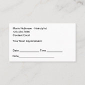 Haarstylist Kleurrijke trendy afspraakherinnering Visitekaartje (Achterkant)