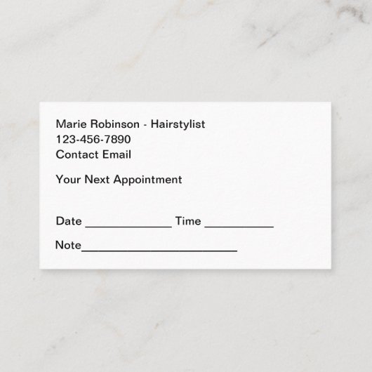 Haarstylist Kleurrijke trendy afspraakherinnering Visitekaartje (Achterkant)