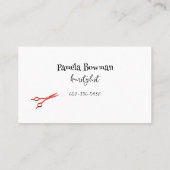 Haarstylist Lace Agate Stone Red Scissors Visitekaartje (Achterkant)