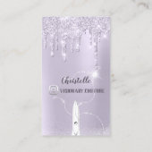 Haarstylist lavender Stations Glitter Coiffure Visitekaartje (Achterkant)