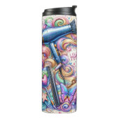 Haarstylist Life, helder, kleurrijk Thermosbeker (Gedraaid links)