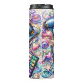 Haarstylist Life, helder, kleurrijk Thermosbeker (Achterkant)