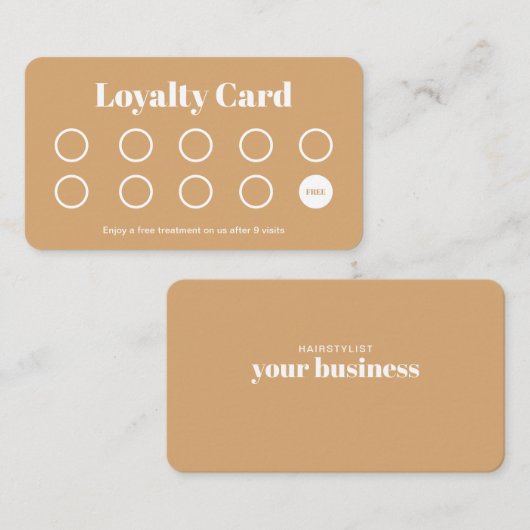 Haarstylist Loyalty Kaart Simple Gold (Voorkant / Achterkant)