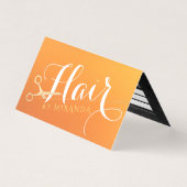 Haarstylist Makeup Oranje Gold Scissors - Prijslij Visitekaartje (Voorkant)