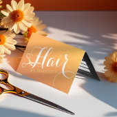 Haarstylist Makeup Oranje Gold Scissors - Prijslij Visitekaartje