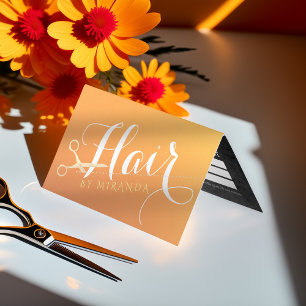 Haarstylist Makeup Oranje Gold Scissors - Prijslij Visitekaartje