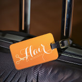 Haarstylist Makeup Salon Chic Oranje Gold Scissors Bagagelabel