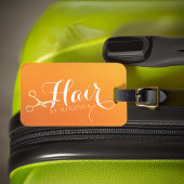 Haarstylist Makeup Salon Chic Oranje Gold Scissors Bagagelabel
