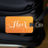 Haarstylist Makeup Salon Chic Oranje Gold Scissors Bagagelabel