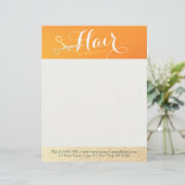 Haarstylist Makeup Salon Chic Oranje Gold Scissors Briefhoofd (Staand voorkant)