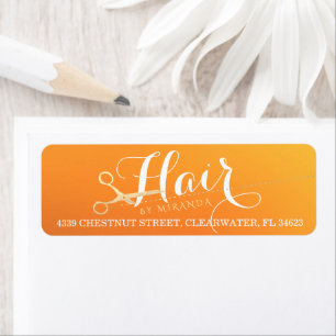 Haarstylist Makeup Salon Chic Oranje Gold Scissors Etiket