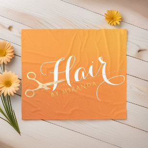 Haarstylist Makeup Salon Chic Oranje Gold Scissors Fleece Deken