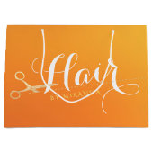 Haarstylist Makeup Salon Chic Oranje Gold Scissors Groot Cadeauzakje (Voorkant)