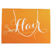 Haarstylist Makeup Salon Chic Oranje Gold Scissors Groot Cadeauzakje (Achterkant)