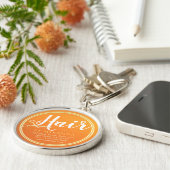 Haarstylist Makeup Salon Chic Oranje Gold Scissors Sleutelhanger (Zijkant)