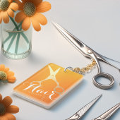 Haarstylist Makeup Salon Chic Oranje Gold Scissors Sleutelhanger