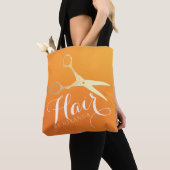 Haarstylist Makeup Salon Chic Oranje Gold Scissors Tote Bag (Dichtbij)