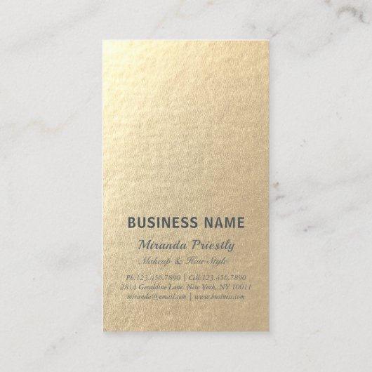 Haarstylist Makeup Salon Chic Oranje Gold Scissors Visitekaartje (Achterkant)