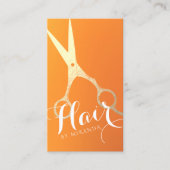 Haarstylist Makeup Salon Chic Oranje Gold Scissors Visitekaartje (Voorkant)