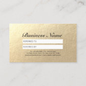 Haarstylist Makeup Salon Modern Pink Gold Scissors Aanbevelingskaartje (Achterkant)