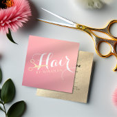 Haarstylist Makeup Salon Modern Pink Gold Scissors Afsprakenkaartje