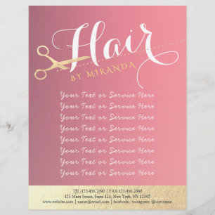 Haarstylist Makeup Salon Modern Pink Gold Scissors Flyer