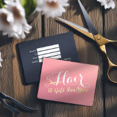 Haarstylist Makeup Salon Modern Pink Gold Scissors Kortingskaartje