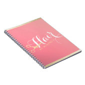 Haarstylist Makeup Salon Modern Pink Gold Scissors Notitieboek (Rechterzijde)