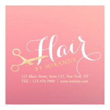 Haarstylist Makeup Salon Modern Pink Gold Scissors