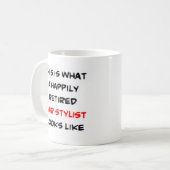 haarstylist met pensioen koffiemok (Voorkant links)